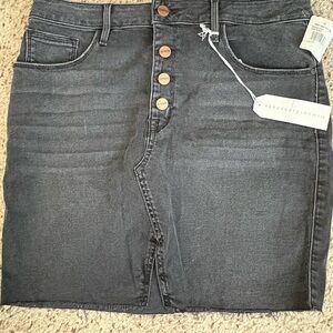 Sanctuary Dark Gray/black Denim Skirt